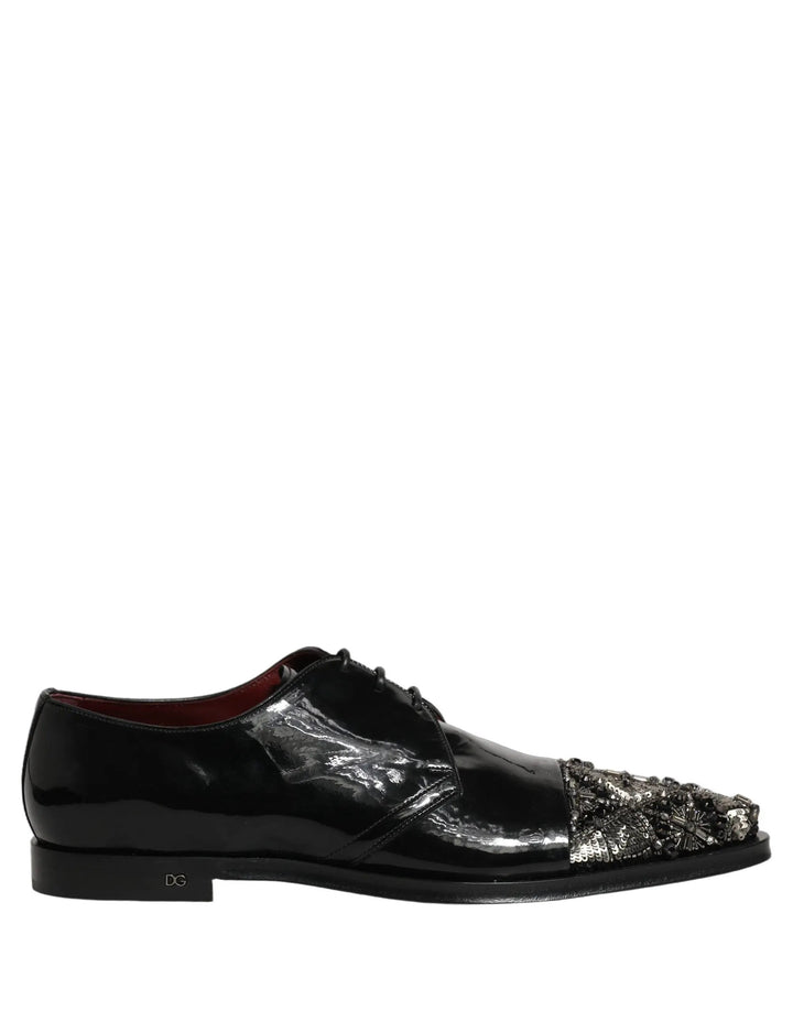 Dolce &amp; Gabbana Sample Sale | Dolce &amp; Gabbana Black Embellished Derby Dress Formal Shoes - | Designer outlet