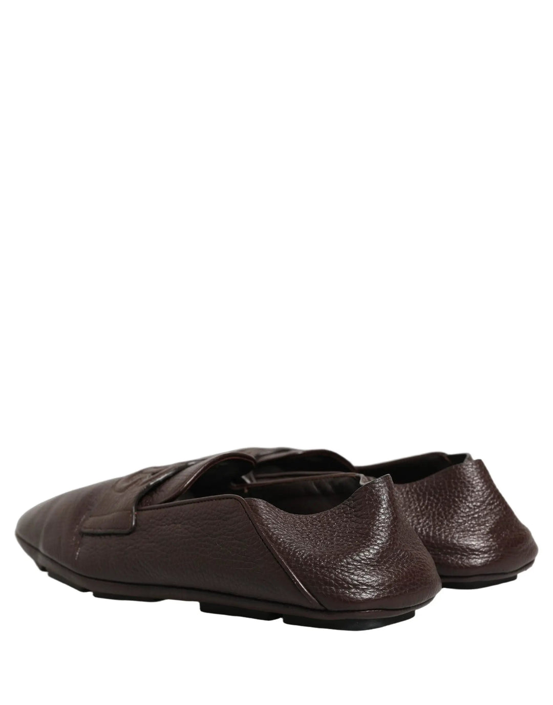 Dolce &amp; Gabbana Brown Deerskin Leather Driver Loafers Shoes