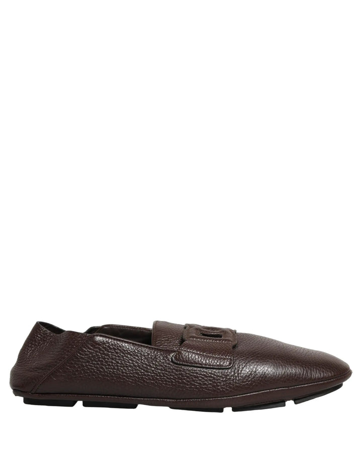 Dolce &amp; Gabbana Sample Sale | Dolce &amp; Gabbana Brown Deerskin Leather Driver Loafers Shoes - | Designer outlet
