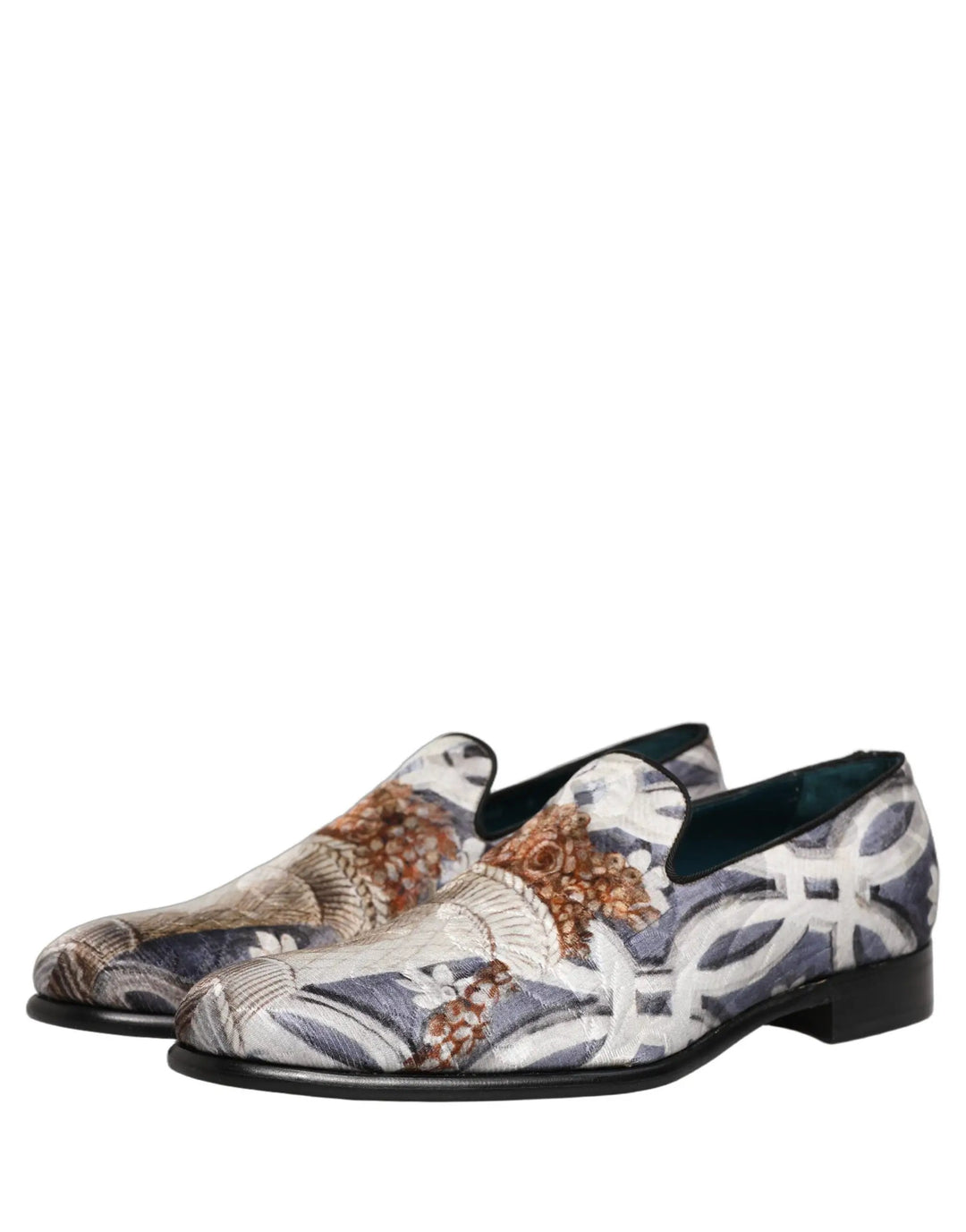 Dolce &amp; Gabbana Multicolor Floral Tapestry Embroidery Loafer Shoes