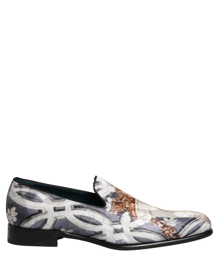 Dolce &amp; Gabbana Multicolor Floral Tapestry Embroidery Loafer Shoes