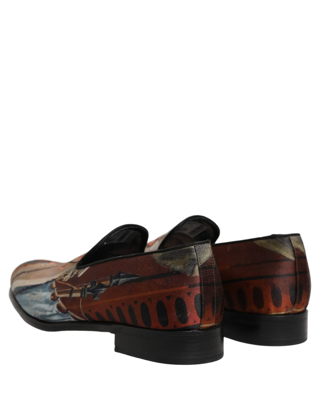 Dolce &amp; Gabbana Multicolor Lion Print Slip On Loafers Shoes