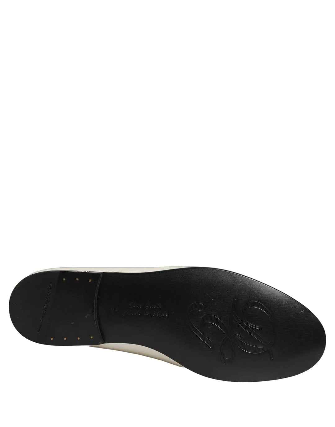 Dolce &amp; Gabbana White Satin Logo Slip On Flats Loafers Shoes