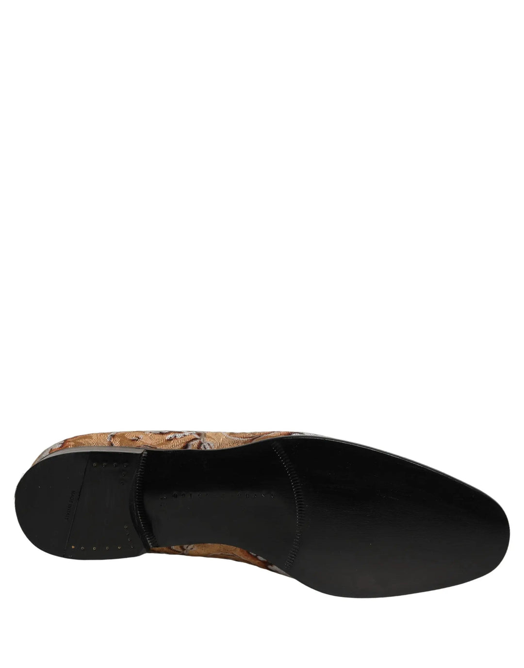 Dolce &amp; Gabbana Gold Brocade Baroque Men Loafers Shoes