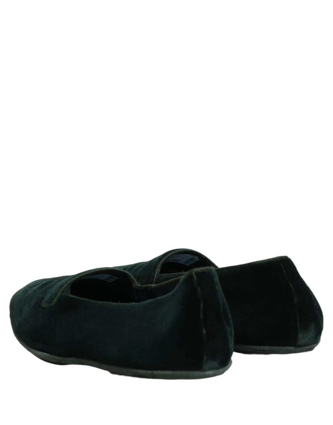 Dolce &amp; Gabbana Green Velvet Slip On Men Flats Loafers Shoes