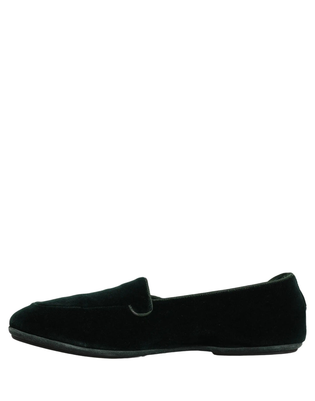 Dolce &amp; Gabbana Green Velvet Slip On Men Flats Loafers Shoes