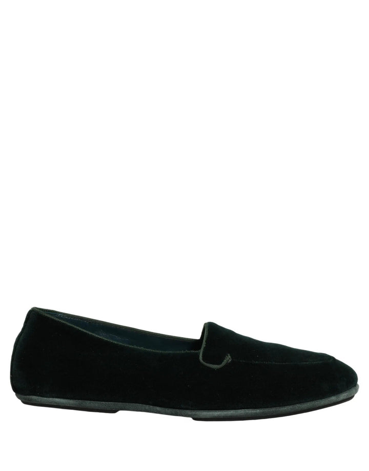 Dolce &amp; Gabbana Green Velvet Slip On Men Flats Loafers Shoes