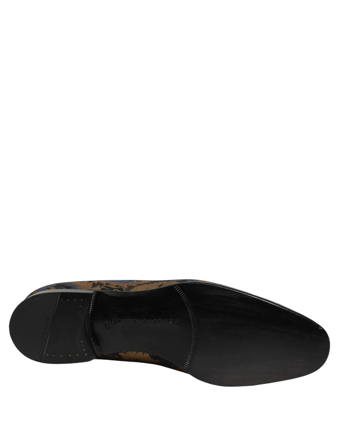 Dolce &amp; Gabbana Blue Brocade Slip On Men Dress Loafers Shoes