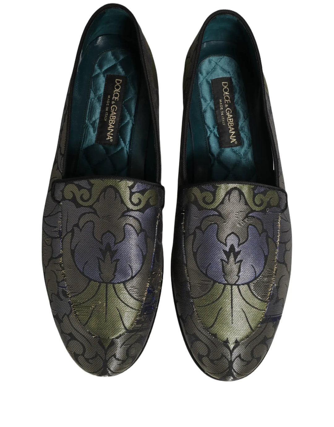 Dolce &amp; Gabbana Multicolor Floral Jacquard Men Loafers Shoes