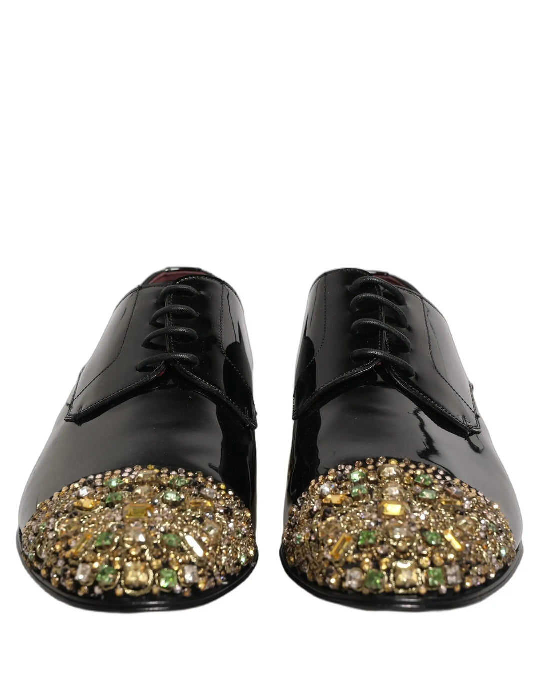 Dolce &amp; Gabbana Black Embellished Men Derby Dress Formal Shoes