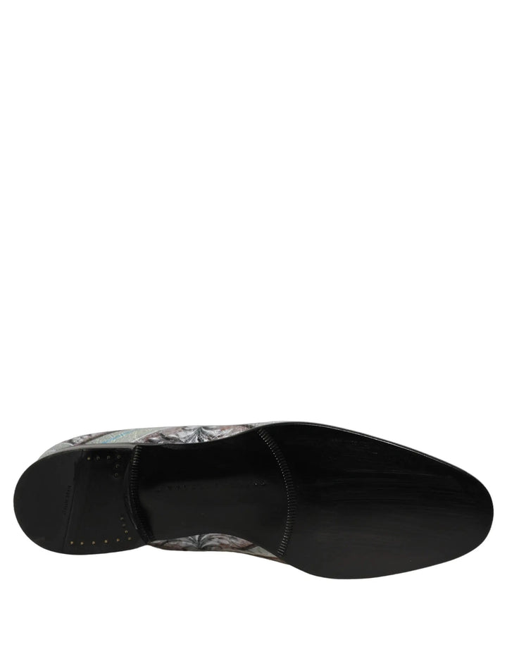 Dolce &amp; Gabbana Multicolor Velvet Baroque Dress Loafers Shoes