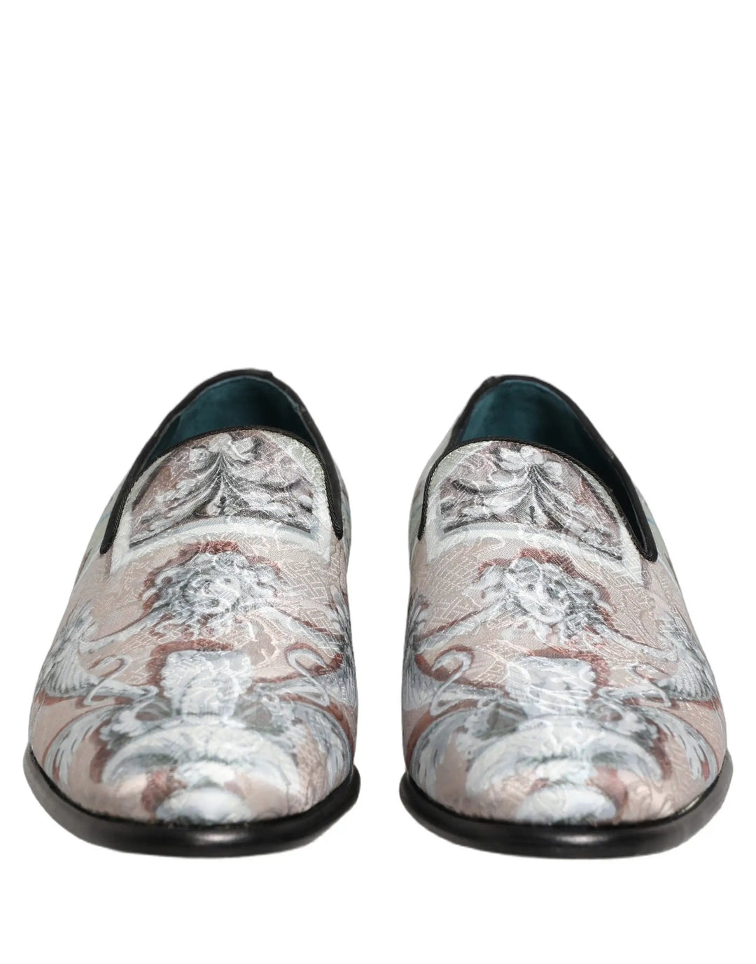 Dolce &amp; Gabbana Multicolor Velvet Baroque Dress Loafers Shoes