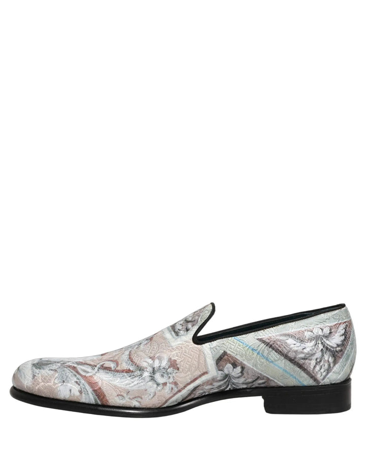 Dolce &amp; Gabbana Multicolor Velvet Baroque Dress Loafers Shoes