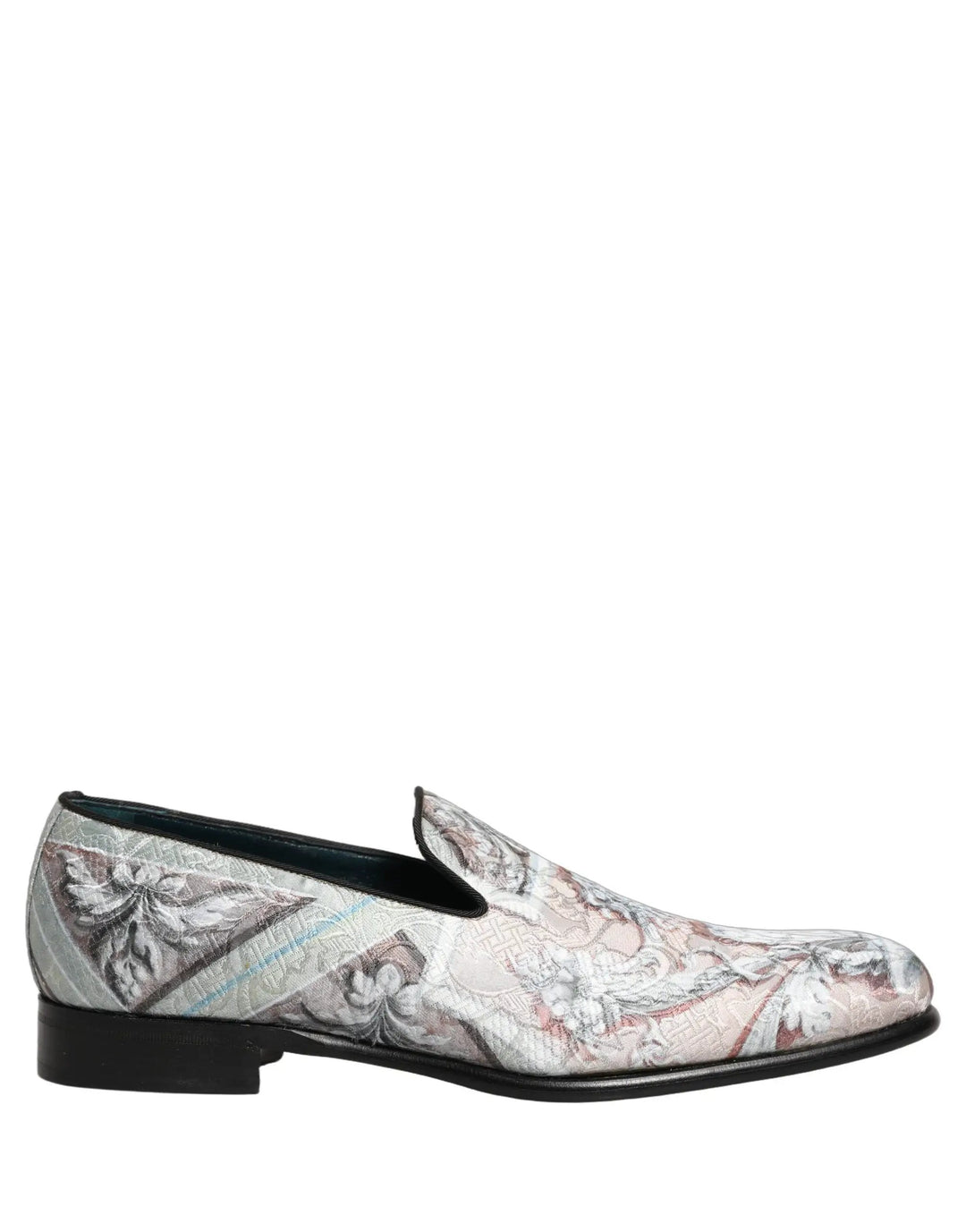 Dolce &amp; Gabbana Multicolor Velvet Baroque Dress Loafers Shoes