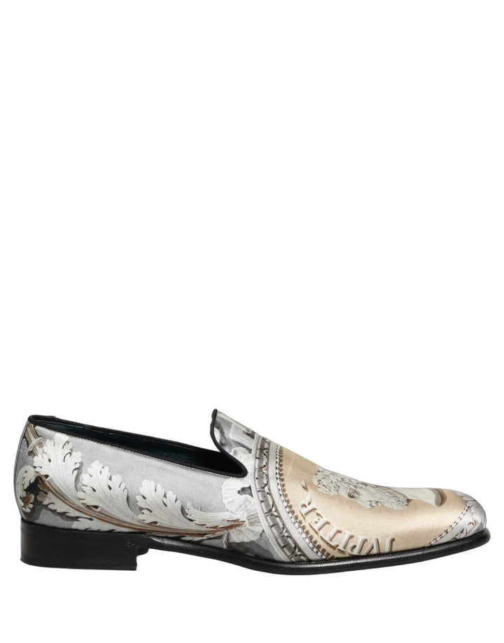Dolce &amp; Gabbana Multicolor Roman Slip On Dress Loafers Shoes