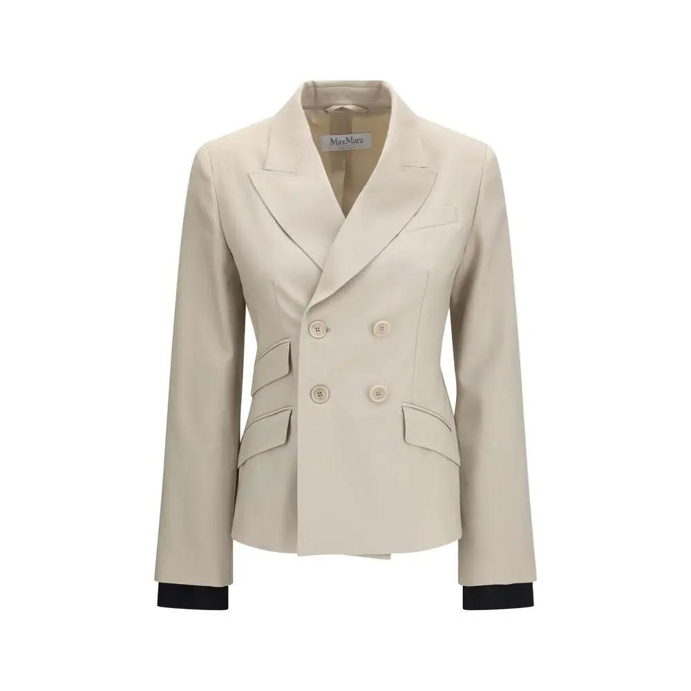 Max Mara Beige Wool Oves Aries Blazer
