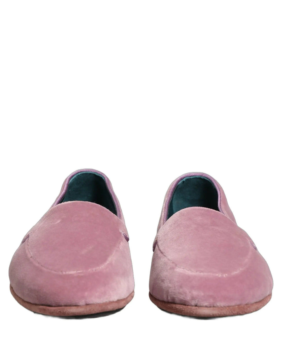 Dolce &amp; Gabbana Pink Velvet Slip On Men Flats Loafers Shoes