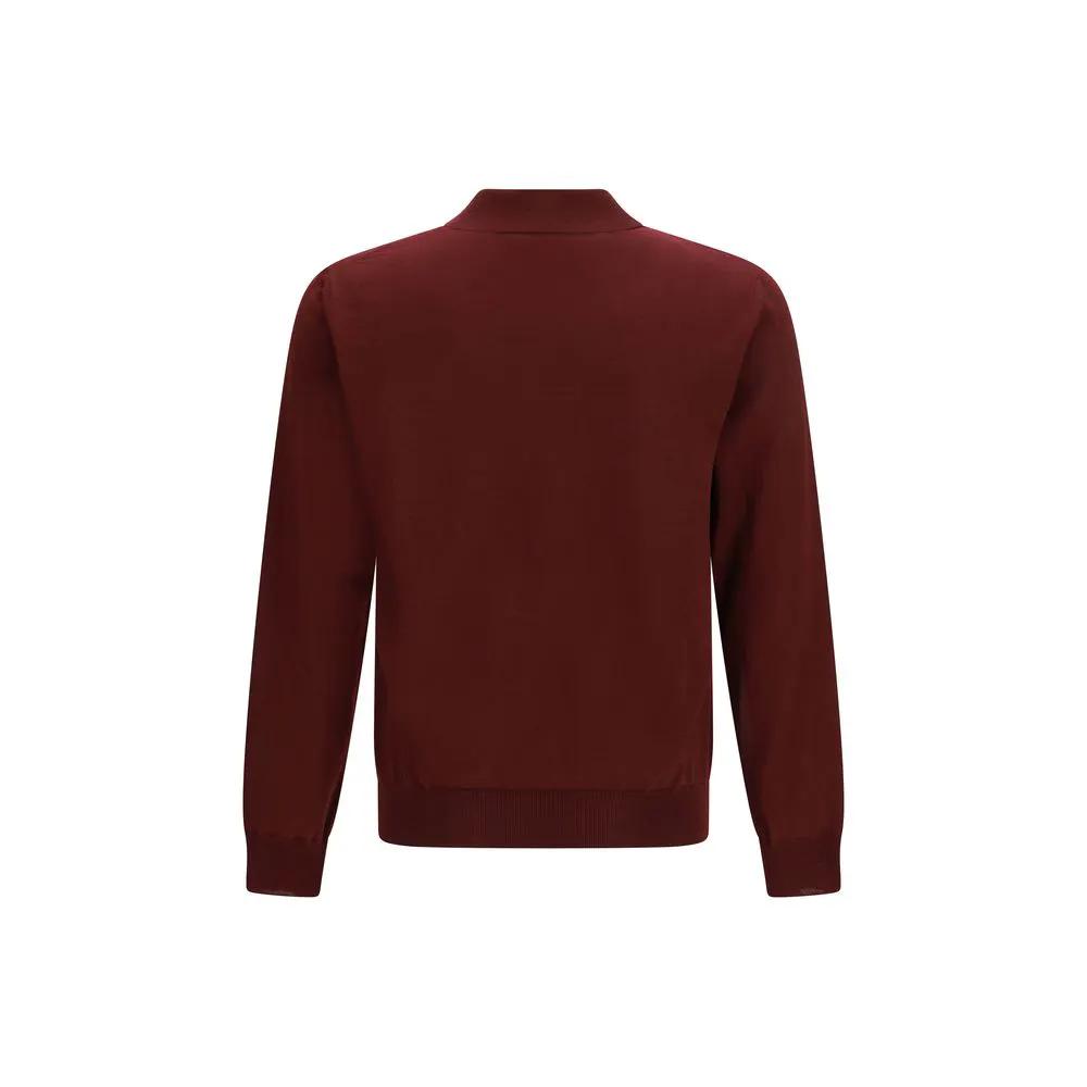 Valentino Bordeaux Wool Oves Aries Polo Shirt