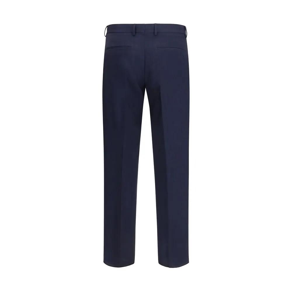 Fendi Blue Wool Oves Aries Dress Pants