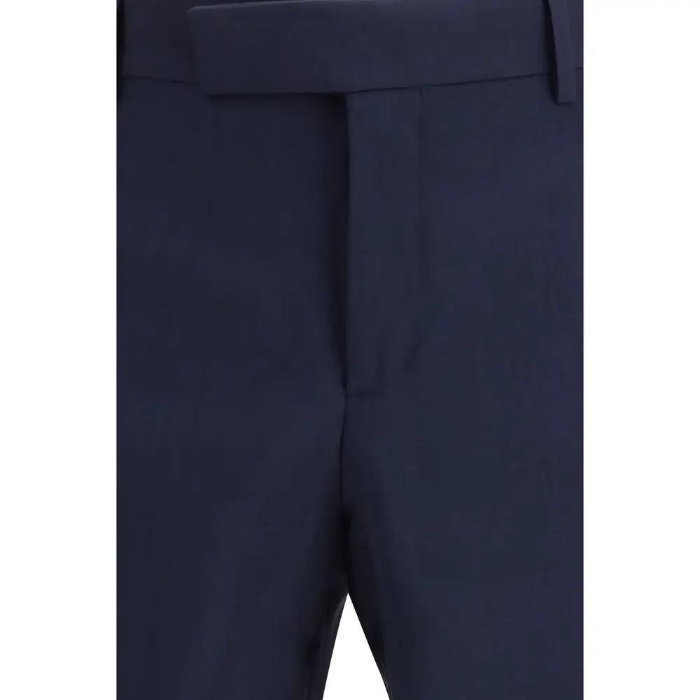 Fendi Blue Wool Oves Aries Dress Pants