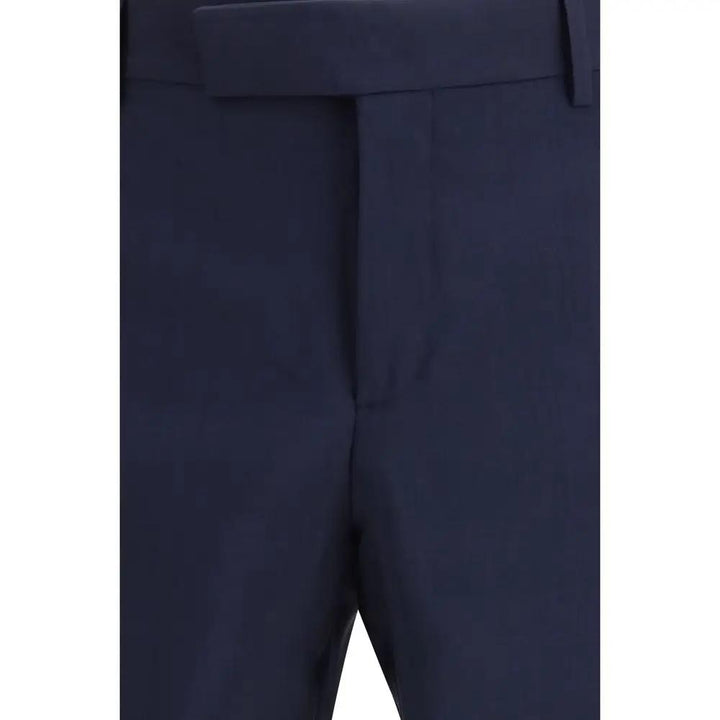 Fendi Blue Wool Oves Aries Dress Pants