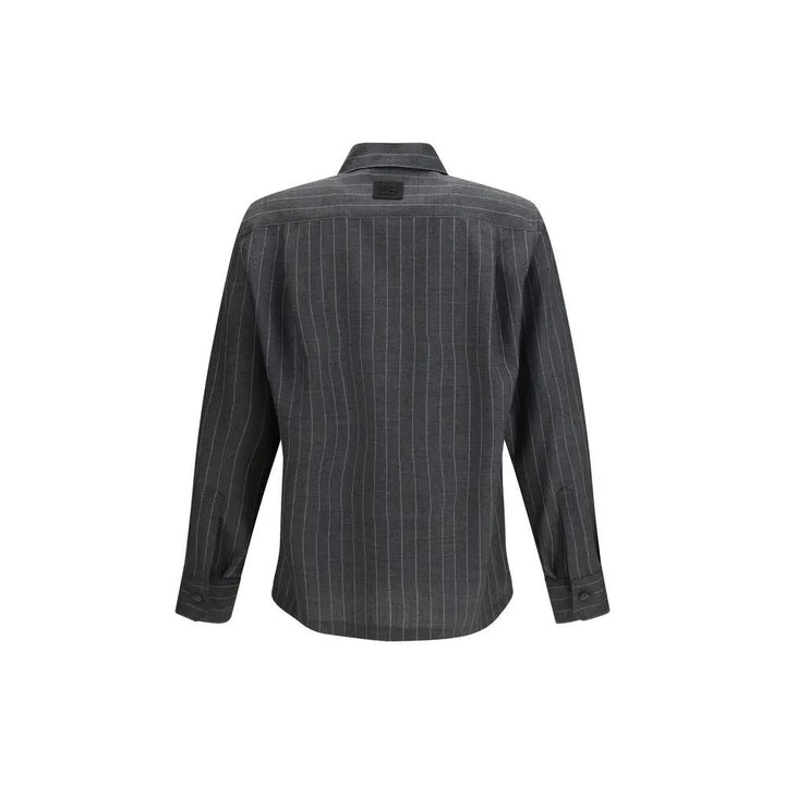Dolce &amp; Gabbana Gray Wool Oves Aries Dress Shirt