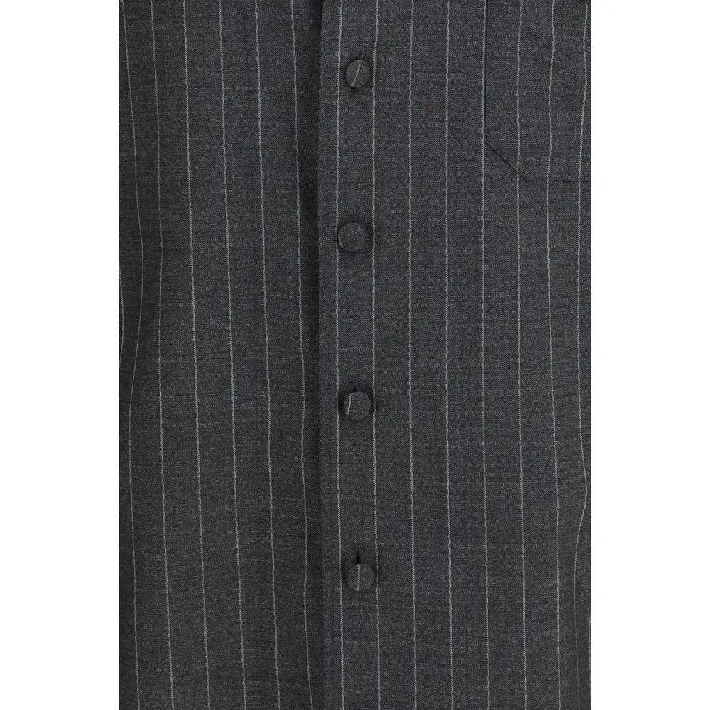 Dolce &amp; Gabbana Gray Wool Oves Aries Dress Shirt