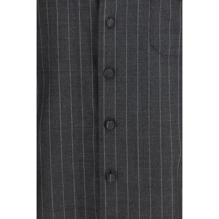 Dolce &amp; Gabbana Gray Wool Oves Aries Dress Shirt