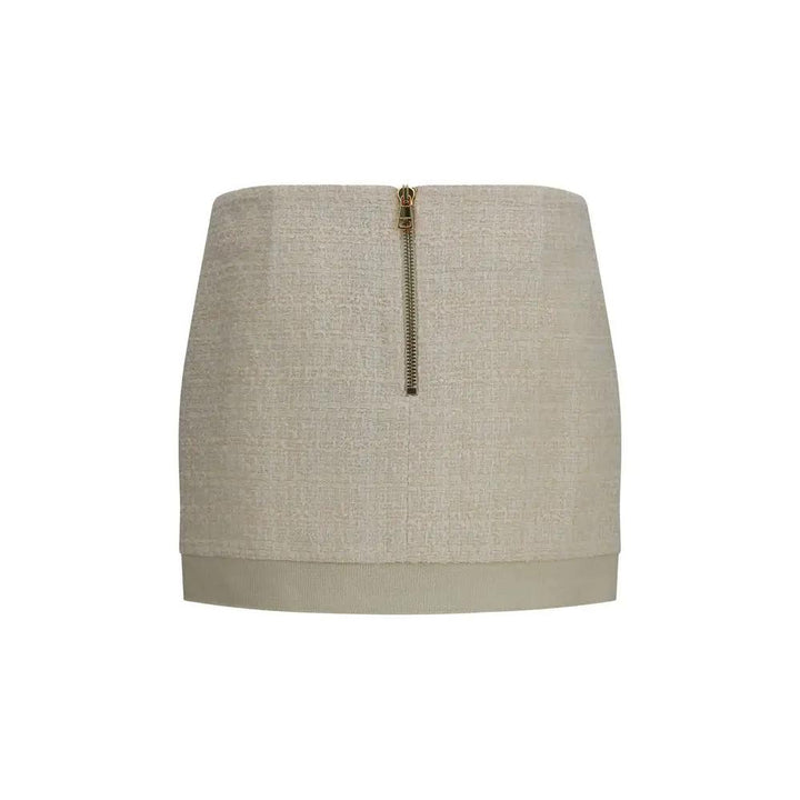 Balmain Beige Wool Oves Aries Mini Skirt