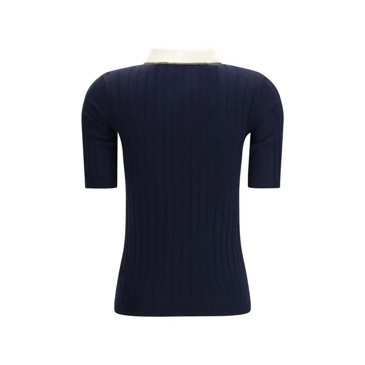 Brunello Cucinelli Blue Wool Oves Aries Polo Shirt