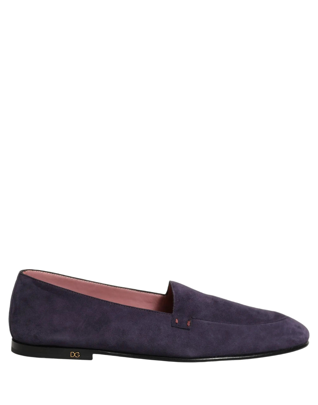 Dolce &amp; Gabbana Violet Velvet Slip On Men Flats Loafers Shoes