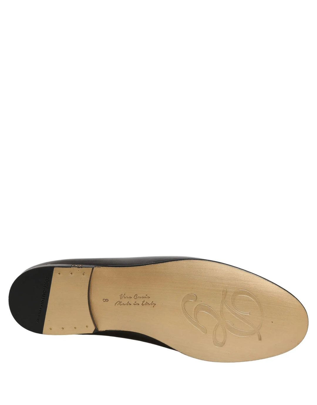 Dolce &amp; Gabbana Silver Leather DG Logo Slip On Loafers Shoes