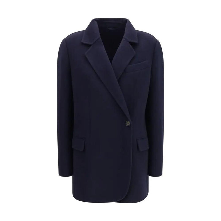 Brunello Cucinelli Blue Wool Oves Aries Full-Length Jacket