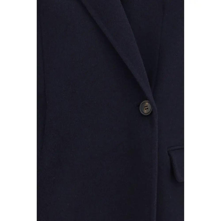 Brunello Cucinelli Blue Wool Oves Aries Full-Length Jacket