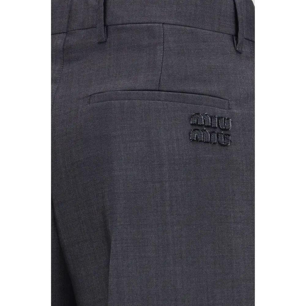 Miu Miu Gray Wool Oves Aries Dress Pants