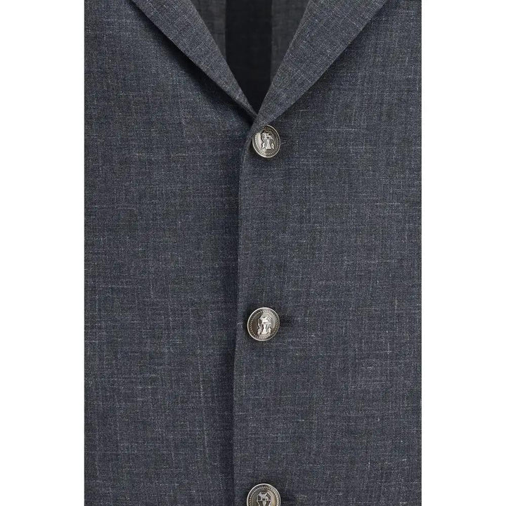 Brunello Cucinelli Gray Wool Oves Aries Blazer
