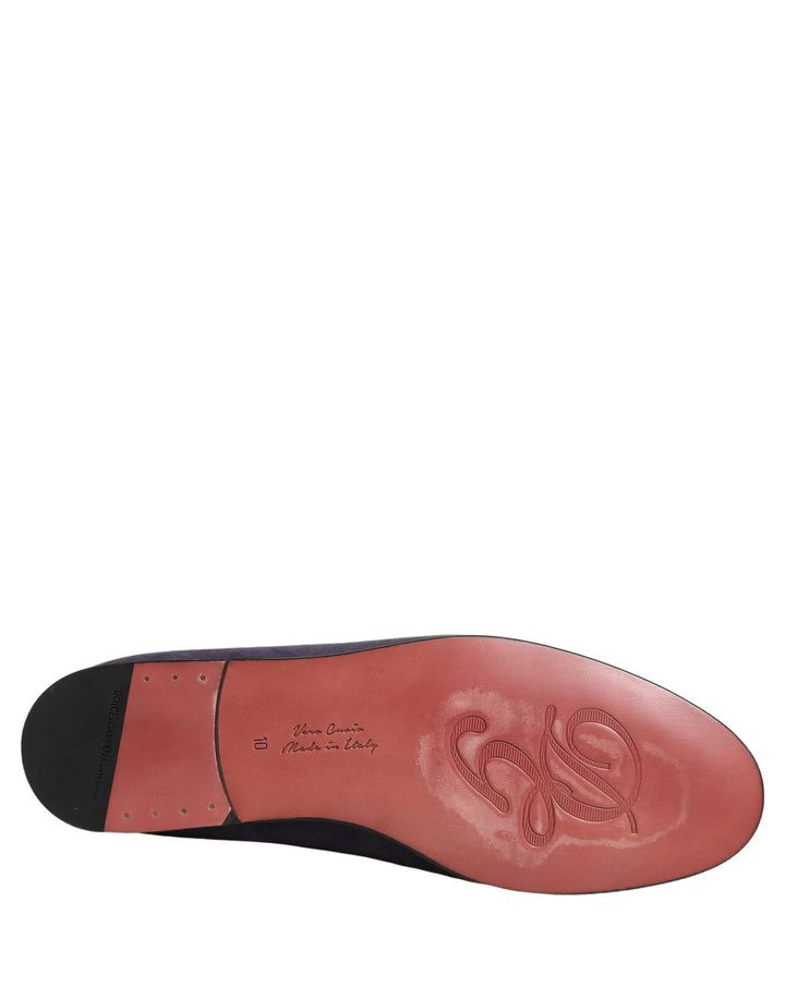 Dolce &amp; Gabbana Violet Velvet Slip On Men Flats Loafers Shoes