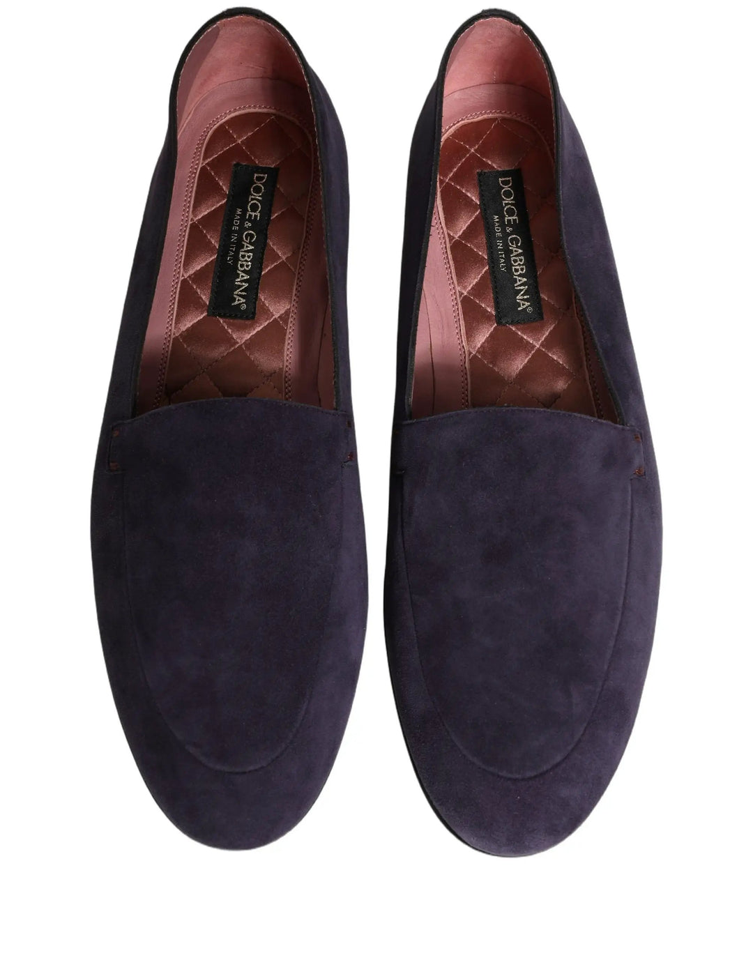 Dolce &amp; Gabbana Violet Velvet Slip On Men Flats Loafers Shoes