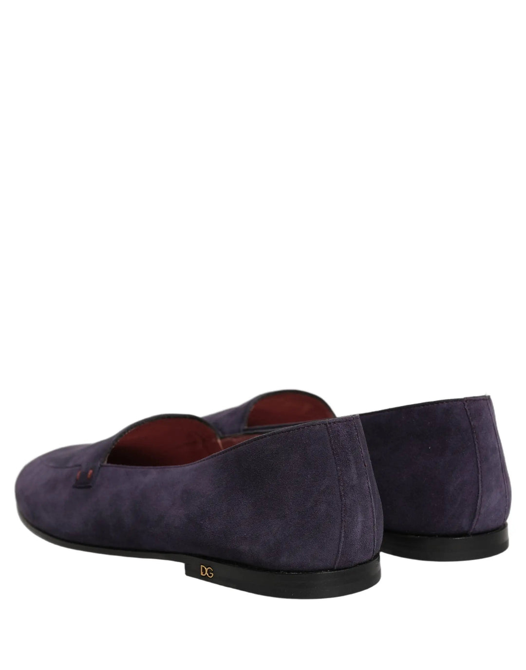Dolce &amp; Gabbana Violet Velvet Slip On Men Flats Loafers Shoes