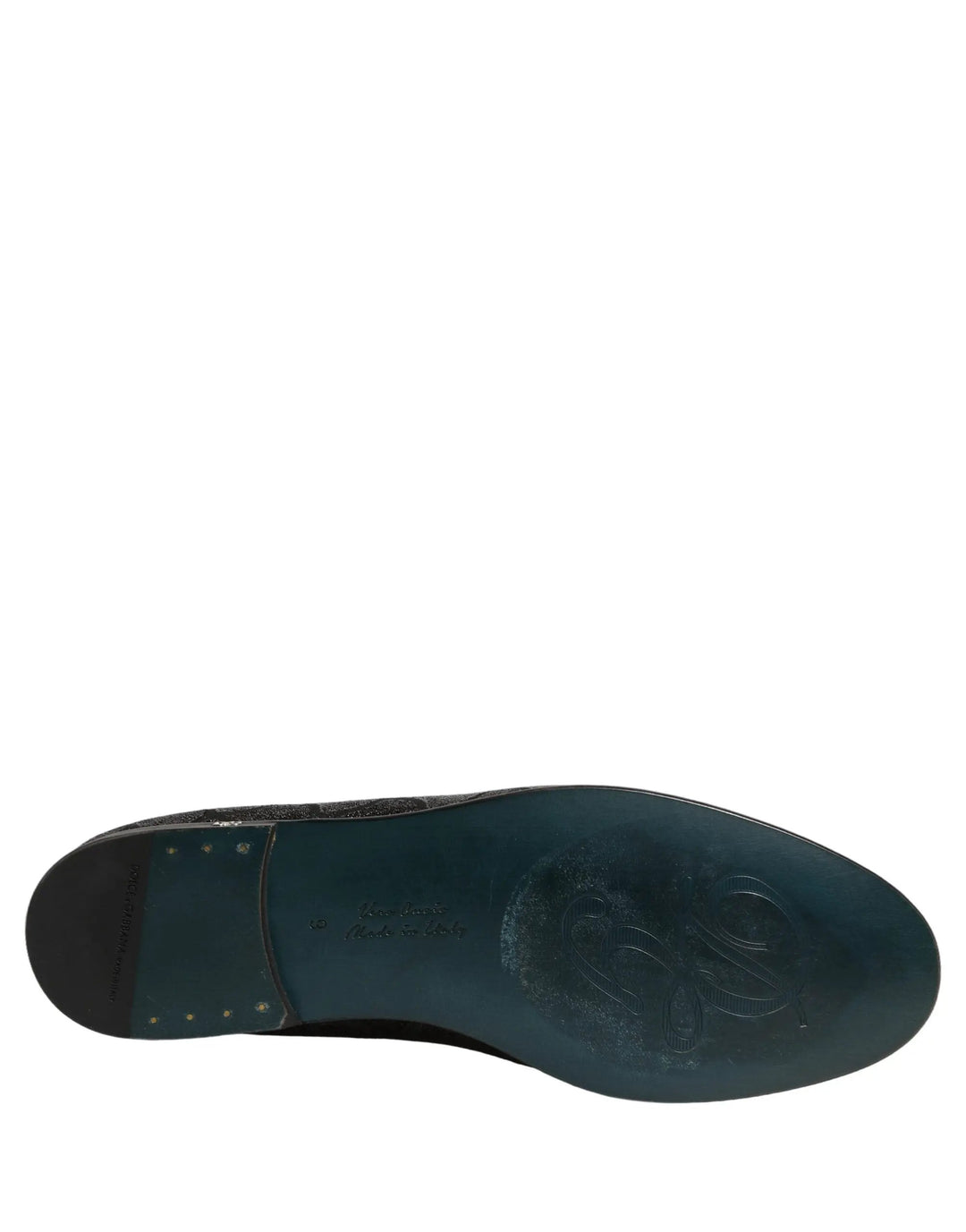 Dolce &amp; Gabbana Black Glitter Brocade Men Dress Loafers Shoes