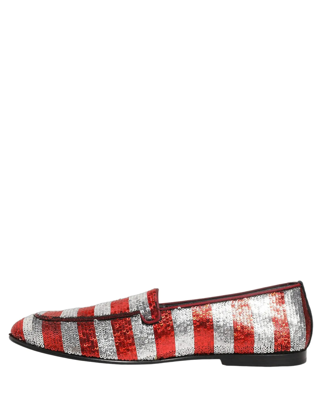 Dolce &amp; Gabbana Multicolor Flag Sequin Dress Loafers Shoes