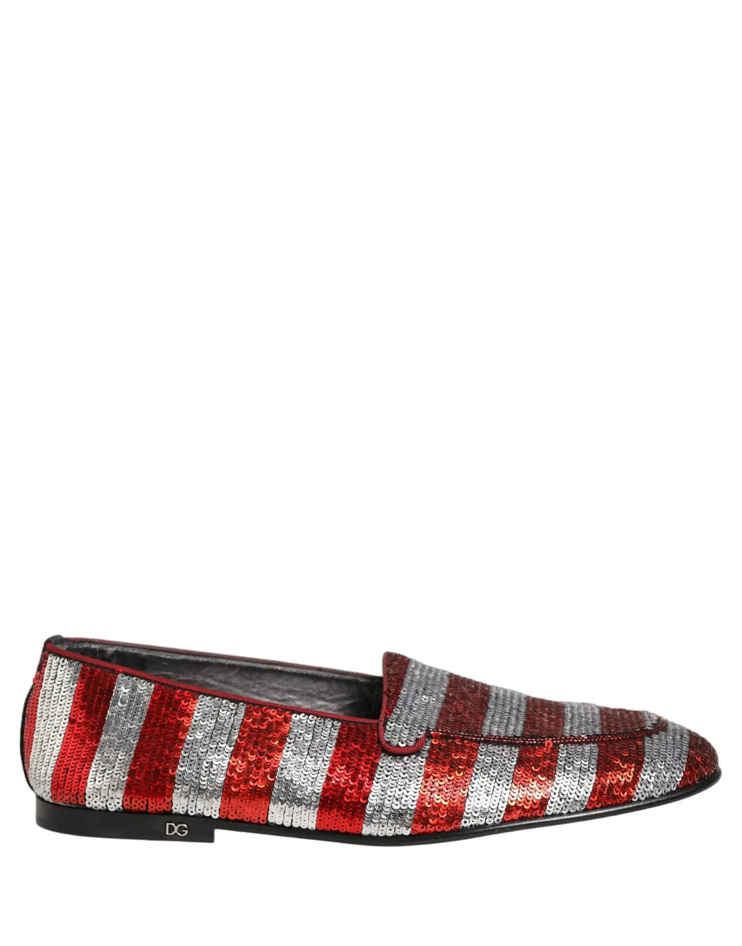 Dolce &amp; Gabbana Multicolor Flag Sequin Dress Loafers Shoes