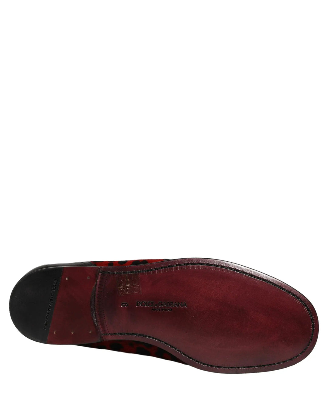 Dolce &amp; Gabbana Sample Sale | Dolce &amp; Gabbana Red Leopard Print Pony Hair Dress Loafers Shoes - | Designer outlet