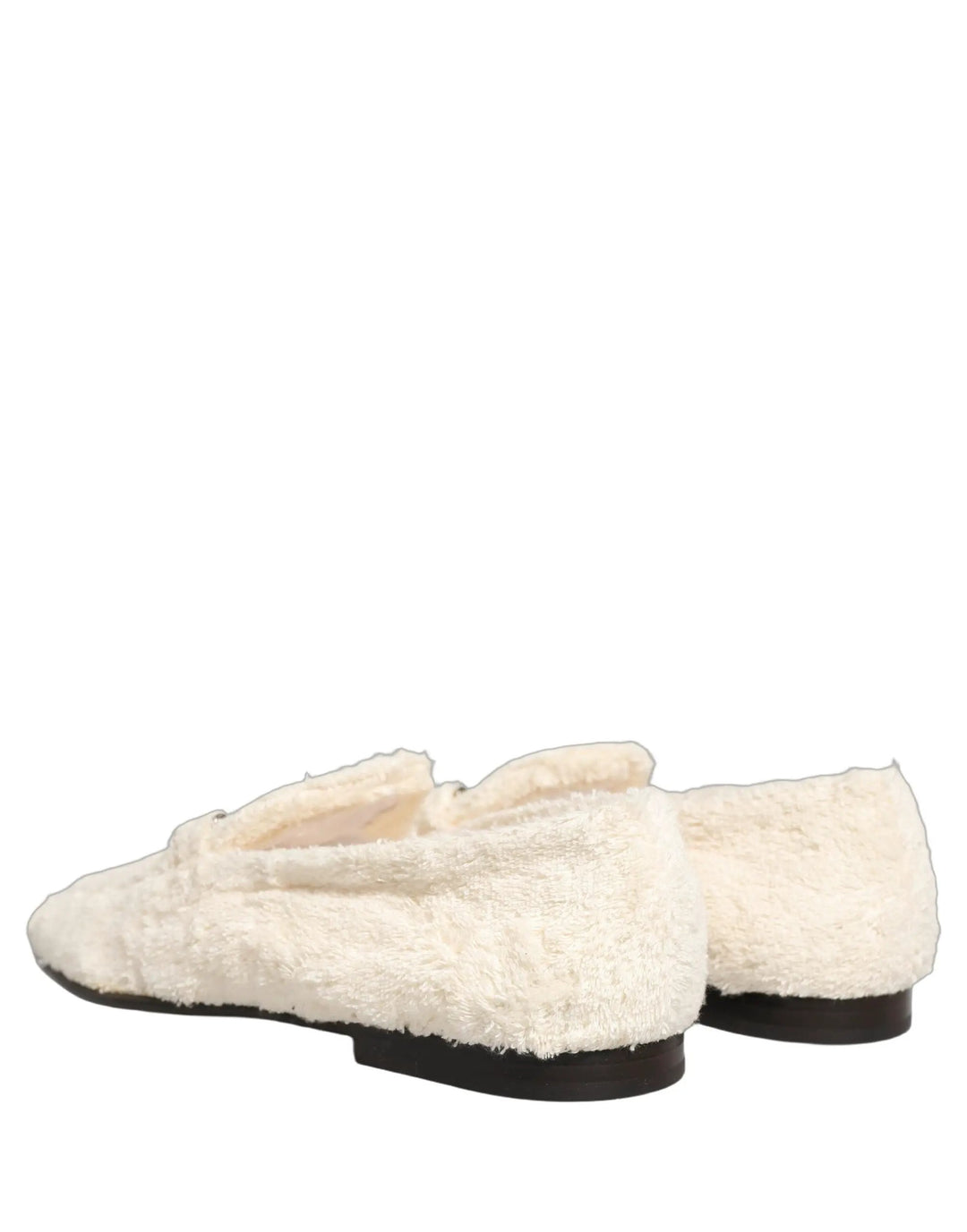 Dolce &amp; Gabbana White Fur Shearling Men Dress Loafers Shoes