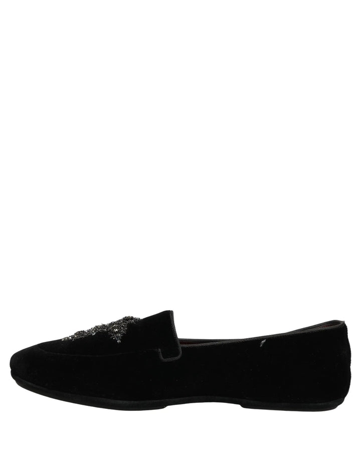 Dolce &amp; Gabbana Black Suede Embellished Dress Loafers Shoes
