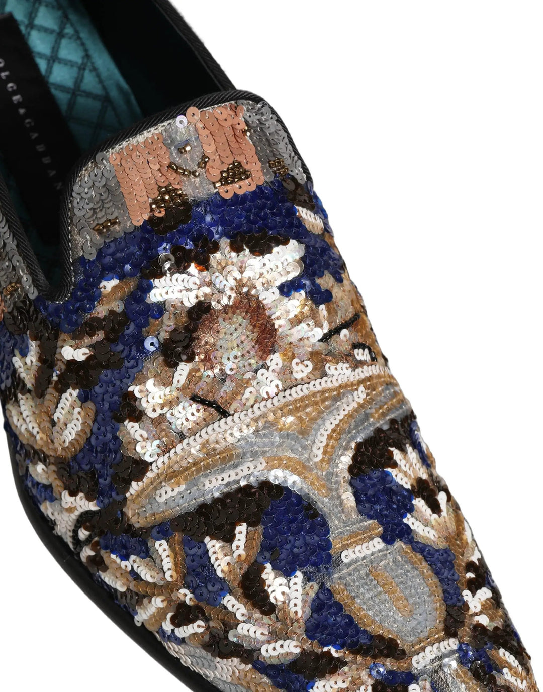 Dolce &amp; Gabbana Multicolor Embroidered Sequin Loafers Shoes