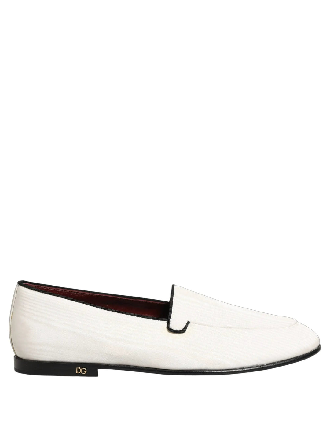 Dolce &amp; Gabbana White Velvet Slip On Men Flats Loafers Shoes