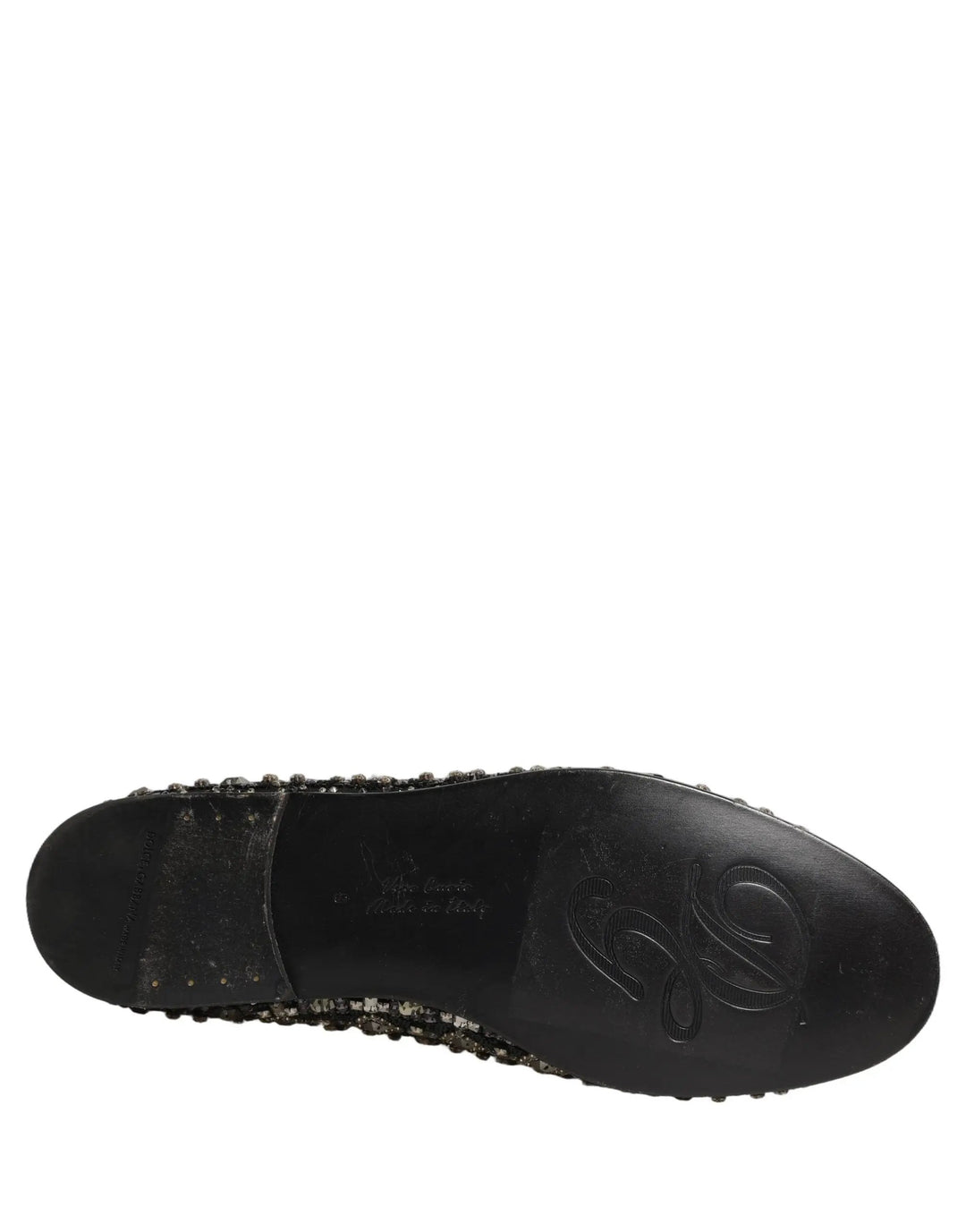 Dolce &amp; Gabbana Sample Sale | Dolce &amp; Gabbana Silver Leather Logo Slip On Loafers Shoes - | Designer outlet