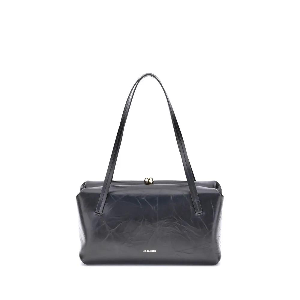Jil Sander Black Calf Leather Bos Taurus Shoulder Bag