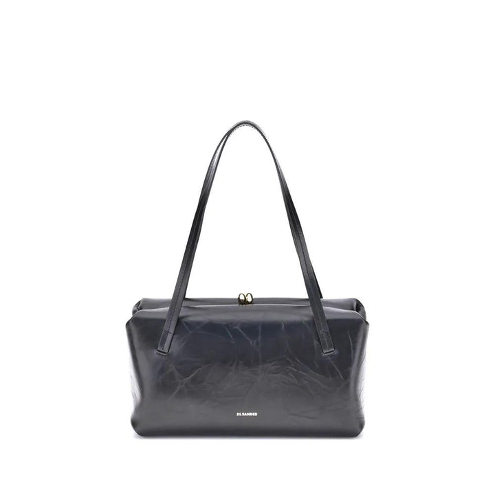 Jil Sander Black Calf Leather Bos Taurus Shoulder Bag